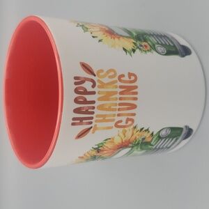 Red and Green Thanksgiving Vintage  Truck  Ceramic Mug 15 oz